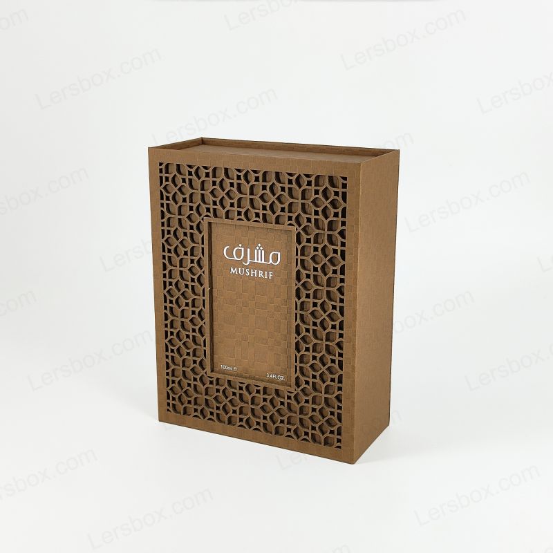 Cutie de parfum în relief cu folie de aur cu capac rigid și EVA Insert HP001