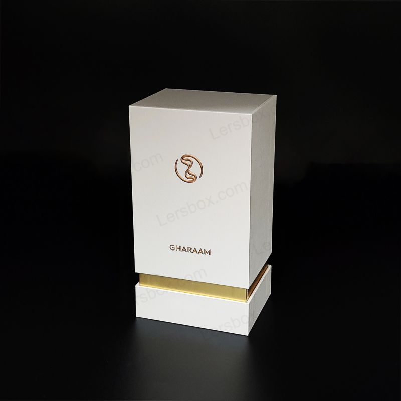 Cutie de parfum de lux cu logo -ul cu folie de aur artizanală și EVA FOAM INSERT HP012