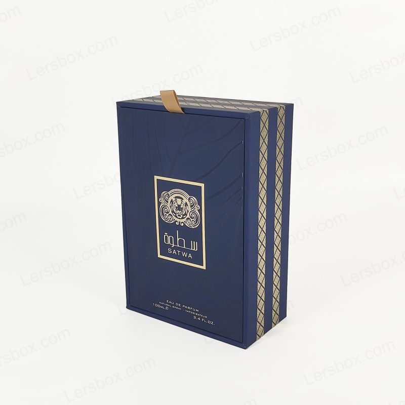 Cutie de parfum de lux cu folie de aur personalizată și tavă EVA pentru protecție suplimentară HP018