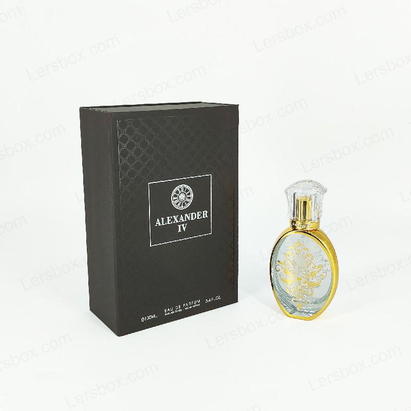 Cutie de parfum cu ștampilă de aur cu capac rigid și inserție EVA pentru prezentare de lux HP021