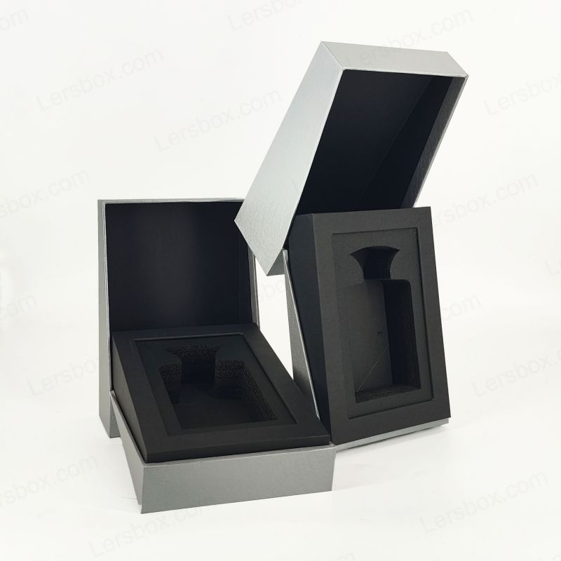 Cutie de parfum de folie de aur de lux cu tavă de spumă EVA și bază elegantă de capac HP025