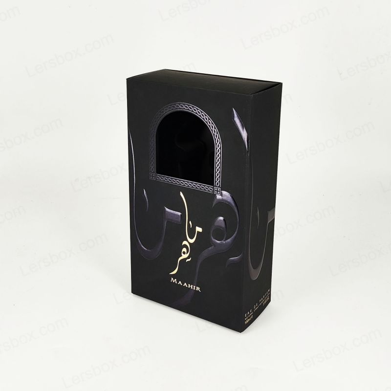 Cutie de parfum handmade cu folie de aur în relief, tavă EVA și construcție rigidă HP027