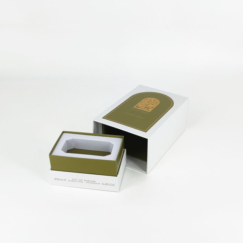 Cutie de parfum în relief cu folie de aur cu tavă EVA, bază rigidă și design elegant HP031