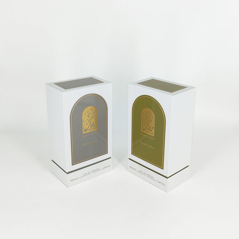 Cutie de parfum în relief cu folie de aur cu tavă EVA, bază rigidă și design elegant HP031