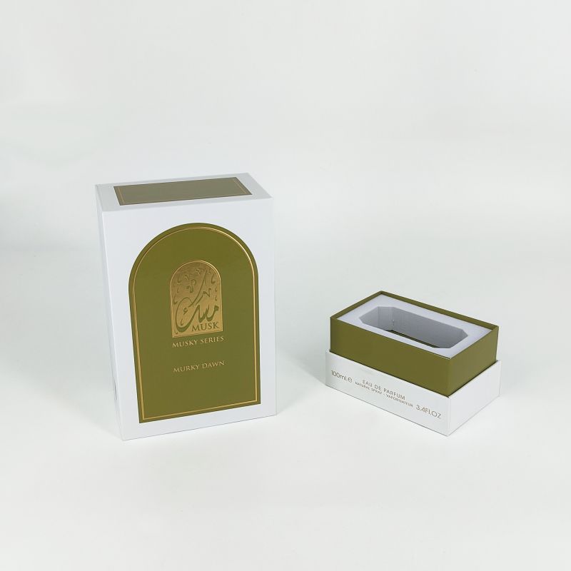 Cutie de parfum în relief cu folie de aur cu tavă EVA, bază rigidă și design elegant HP031